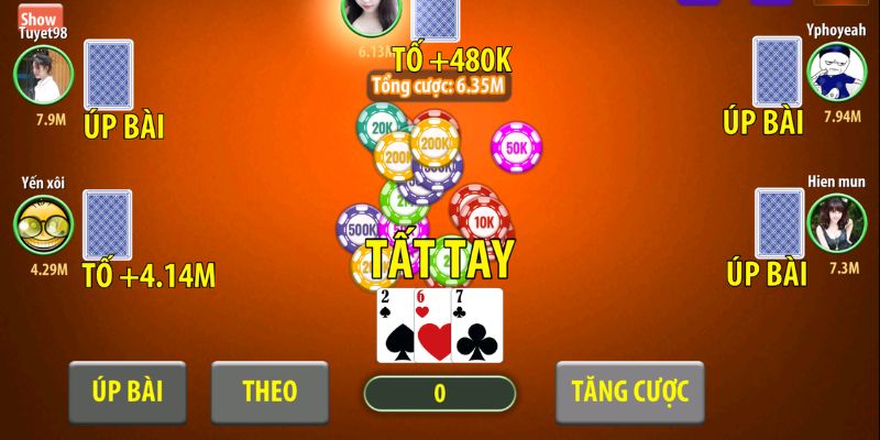 Thuật ngữ hành động khi đánh Liêng 98Win